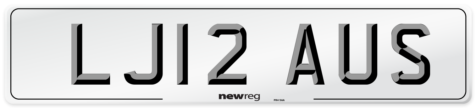 LJ12 AUS Number Plate from New Reg
